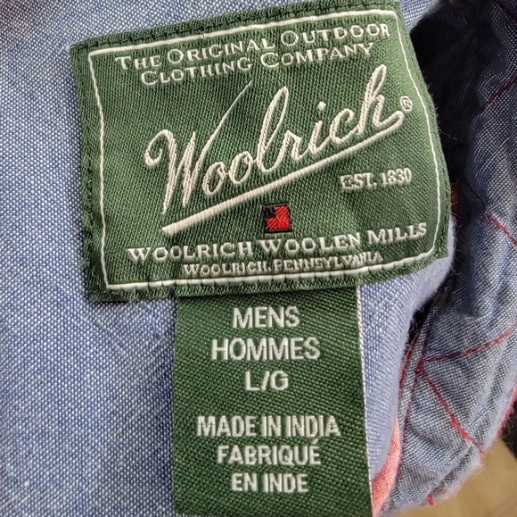 Woolrich Summer Plaid Cotton Button-Up Shirt Men's Size Large - Picture 3 of 16